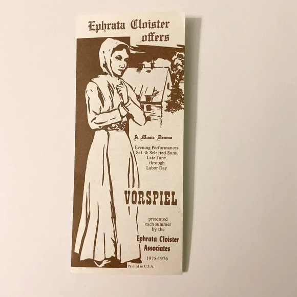 Vintage Ephrata Cloister Vorspiel Music Drama Pennsylvania Brochure Souvenir - Picture 8 of 9